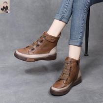 A Kaikai shoes firm Changshu Xuan Mingxuan shoes retro Martin boots female Velcro soft bottom Joker winter plus Velvet