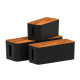 ກ່ອງເກັບມ້ຽນສາຍໄຟ plug-in board cable management box desktop organizer hub box wood plug-in row storage box