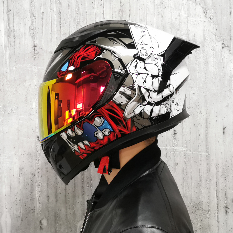 JIEKAI electric car helmet men's and women's summer full helmet double lens full coverage street car Bluetooth four seasons universal