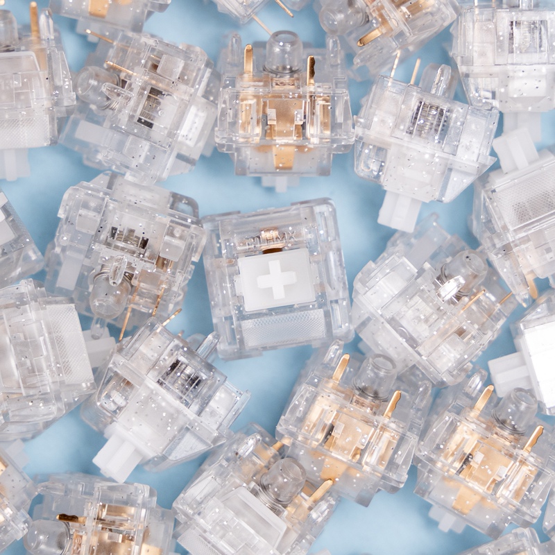 【Wylab X Hmx】Sprite Switch V2 Fully Transparent Glitter Medium Frequency with a Bit of Dullness, with Light Guide Column, Mechanical Switch