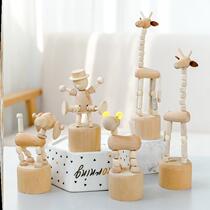 Woodworking Diy Material Bag Wooden Animal Swing creative Home Decorative Goods Kindergarten Woodworking Workshop Children Room