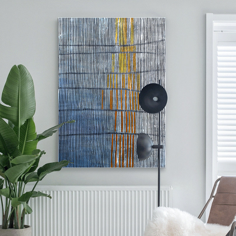 YZS original painting of painting stereo body painting drawing room landing blue large - scale hanging panel painting