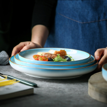 Creative hand-painted ceramic plate steak plate home dish salad plate Net red breakfast plate Western plate good-looking plate