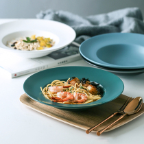 Nordic tableware ceramic plate INS Net Red Western plate straw hat plate creative pasta plate deep soup plate household rice plate