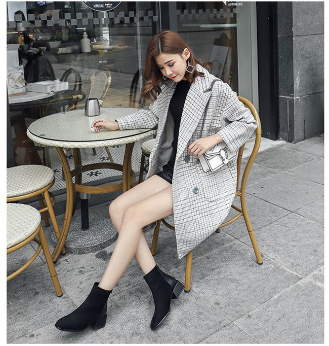 Giày bốt trẻ em 2019 mới của mùa thu và mùa đông giày tất cả các kết hợp của phụ nữ dày giữa gót với phong cách Anh cổ tích giày ống mỏng Martin - Kính đeo mắt kính