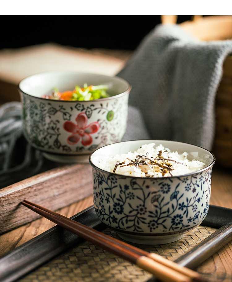 Japanese ceramic bowl tableware restoring ancient ways suit creative household small bowl of rice bowls to eat salad bowl noodles in soup bowl NJ