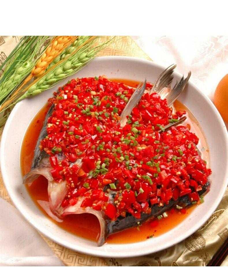 Deep chilli plate special dishes in 12 hotel ceramic fish dish steamed fish fish head drive number