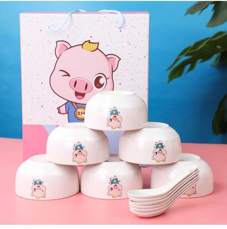 Blue and white porcelain bowls set ceramic bowl household set gifts bowl bowl chopsticks dishes tableware box of NJ