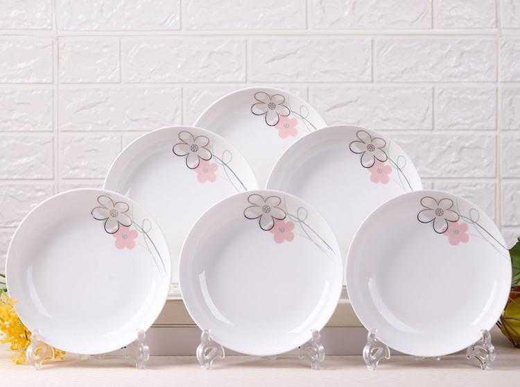 Special offer six dishes square pad disc jingdezhen household utensils combination package mail sifang dish plate