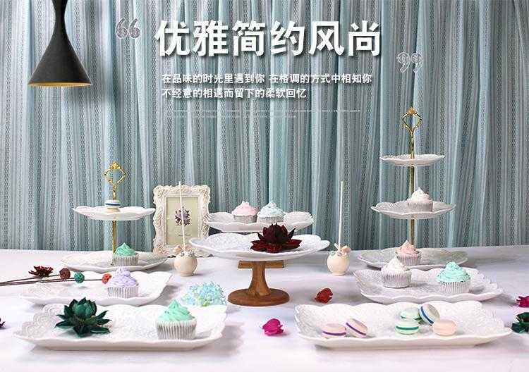 Wedding dessert table decoration furnishing articles show ceramic European tea buffet table cake dessert tray shelf