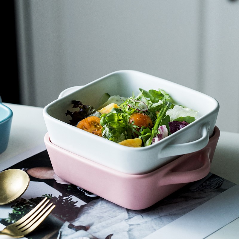 Creative ear side ceramic plate express it in western food deep dish plate tray is Creative fruit salad plate