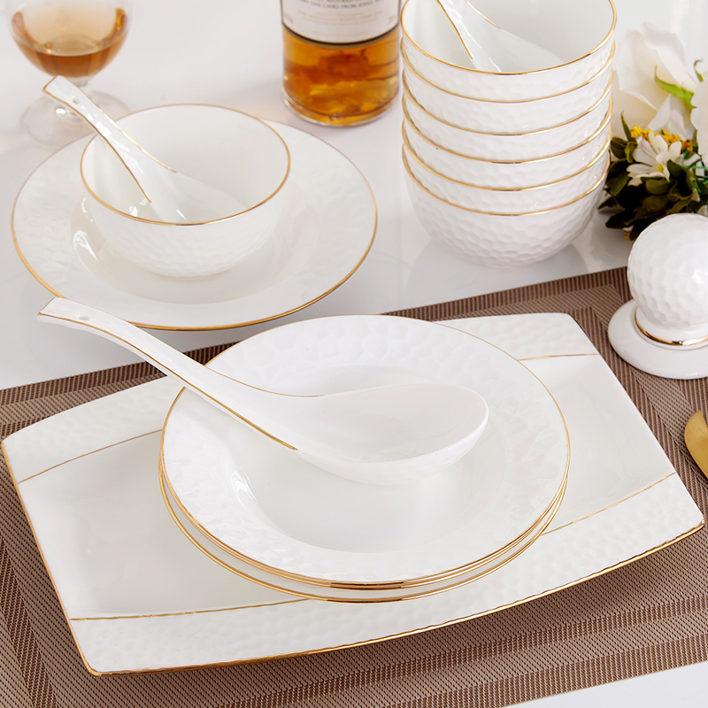 Dishes suit household combination of European jingdezhen ipads porcelain tableware Dishes chopsticks Chinese ceramic bowl Dishes for dinner