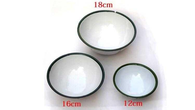 Ten packages mailed enamel high nostalgic old enamel enamel bowl bowl to eat noodles bowl bowl 10 to 18 cm