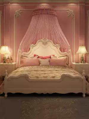 European bed double bed Girl 1 5 m wedding bed master bedroom big bed 1 8 m high Box storage Korean pastoral princess bed