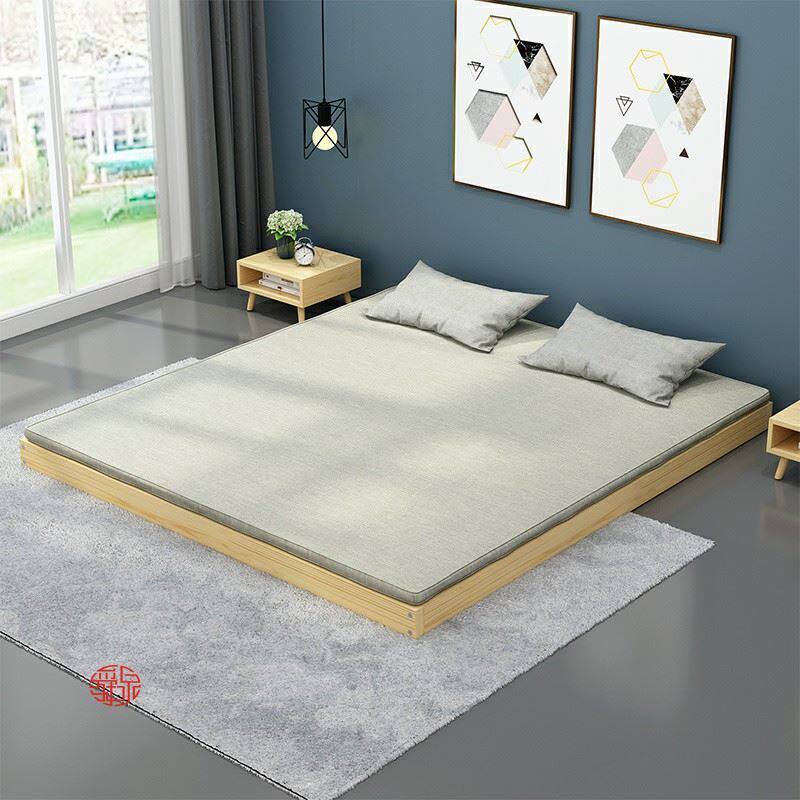 Solid wood Japanese style tatami cot short bed minimalist modern without bedside bed frame without headboard bed frame