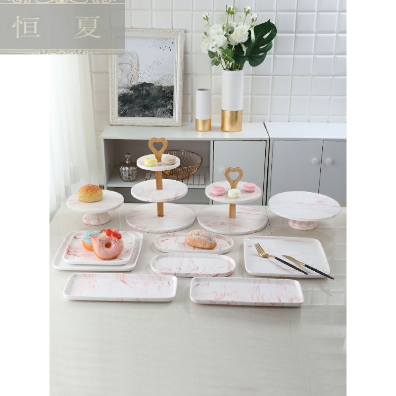 European ceramic dessert table furnishing articles suit a buffet afternoon tea table birthday cake dessert tray display shelf