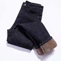 2021 Winter new womens high-waisted denim pants womens wild legs long slim winter