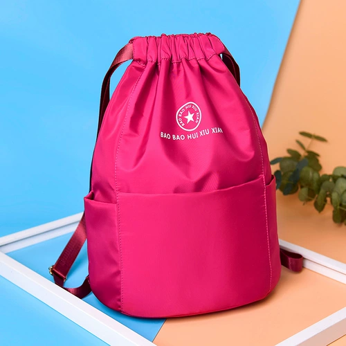 Мешочек, рюкзак, нейлоновая спортивная вместительная и большая сумка через плечо для путешествий, ткань оксфорд, на шнурках