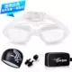 Kính bơi HD cận thị không thấm nước chống sương mù kính bơi nam và nữ khung lớn mạ điện gương với nút tai kính bơi để gửi mũ - Goggles