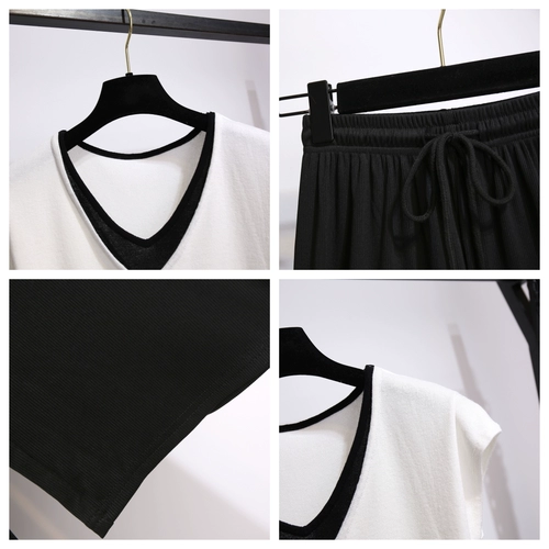 Дизайнерский трикотажный свитер, штаны, комплект, тренд сезона, эластичная талия