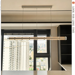 Italian Luce Orizzontale Minimalist Designer Linear Island Bar Restaurant Glass Dimmable Pendant Light