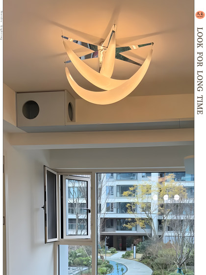 French simple Nordic crescent bedroom main lamp living room ceiling lamp medieval designer study restaurant restaurant art lamp