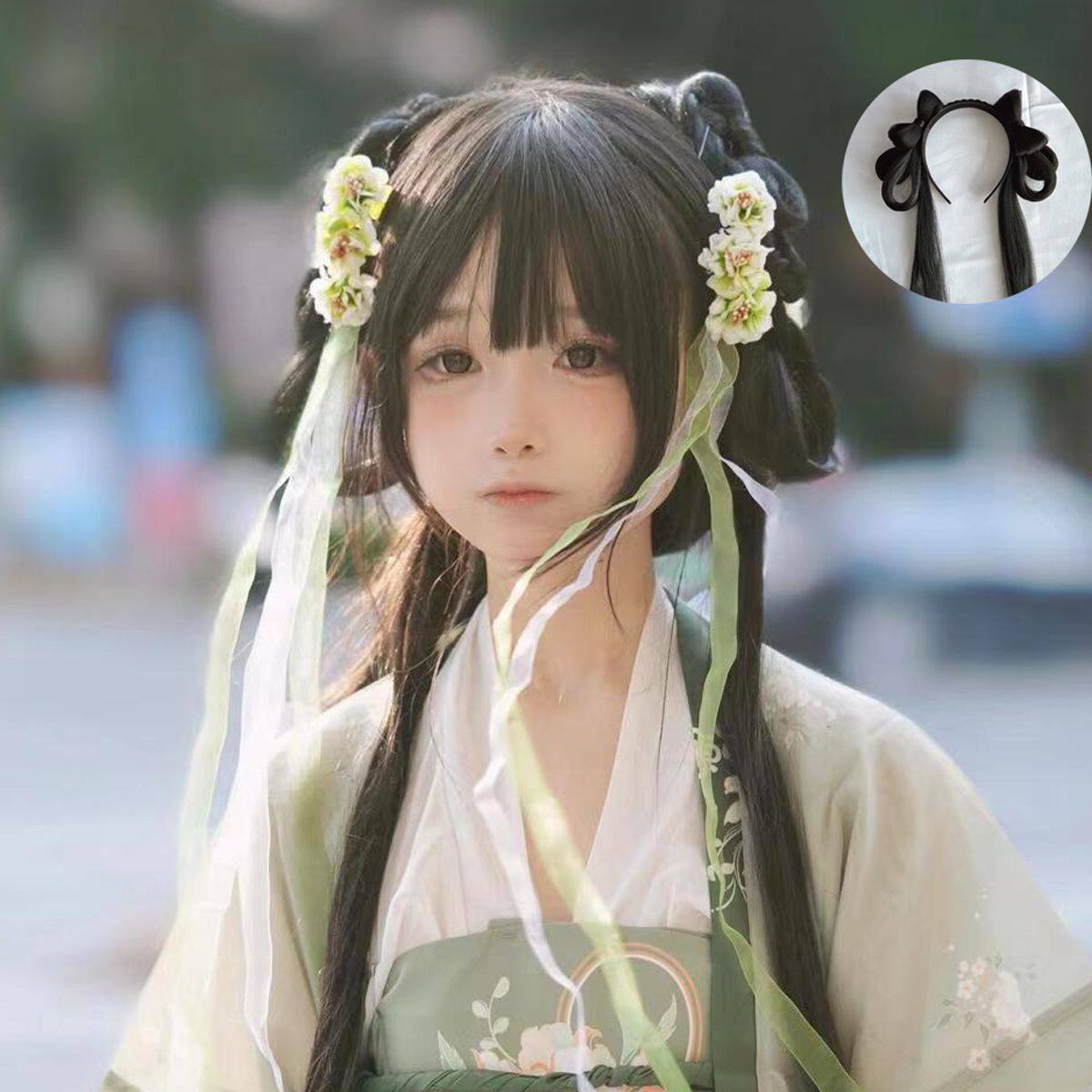 凌妙妙cos古风发箍汉服假发头饰女生中华娘黑莲花攻略发髻长直发_COSPLAY配件_淘宝游戏网