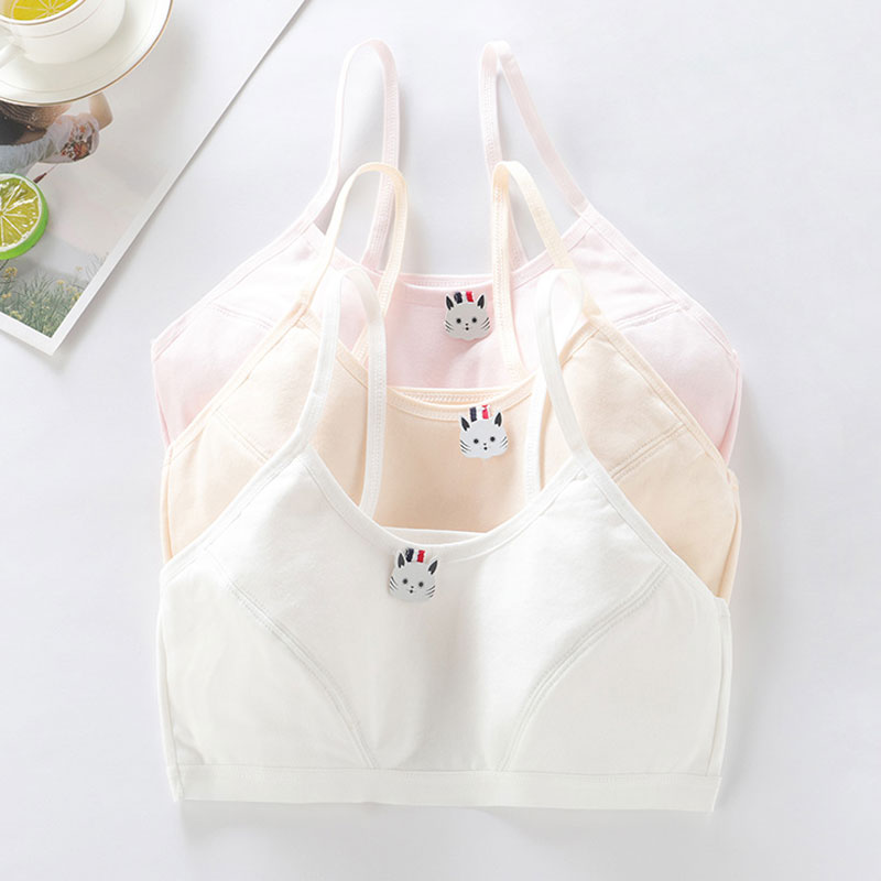 Junior high school students' hair-raising period tube top small vest high school students no steel ring bra middle-aged children and girls cotton underwear