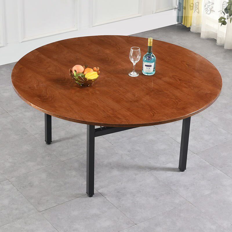 Thickened folding home hotel round table board solid wood dining table double-sided Chinese-style available large round table top 12 people round