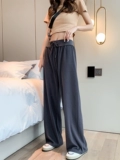 Приталенные черные летние штаны для отдыха, высокая талия, свободный прямой крой, большой размер, подходит для подростков