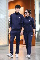 2021 Spring Couple Sportswear Set Men and Women Long Sleeve Fashion Casual Sweater Small Size Running Cardigan Custom