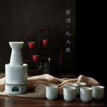 Wine warmer Hot wine jug Household yellow wine hot wine set White wine Chinese wine glass Ceramic Shochu jug Wine cooker
