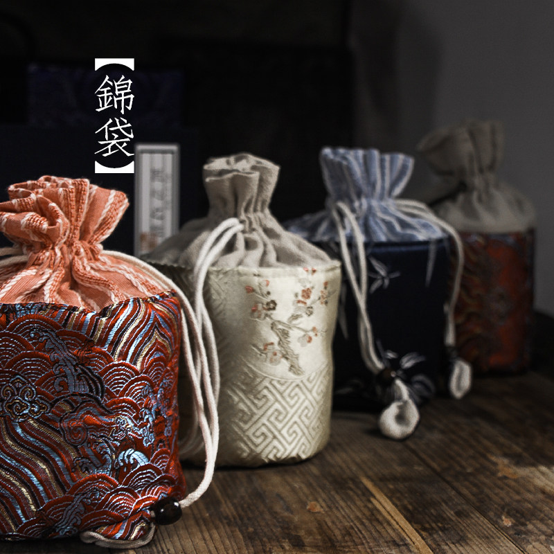 Chinese antique style wine bottle single pack 2 empty gift box gift bag Brocade box Brocade bag gift outdoor drinking artifact