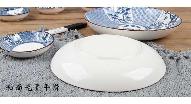 Package by Japanese and Chinese under the glaze color ceramic plate household restoring ancient ways round dish dish dish porcelain plates