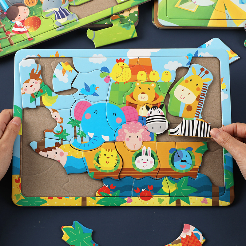 Children's Animal Puzzle 2 - 3 - 4 years old 5 boys and girls intellectually mobilizing baby early education puzzle toy