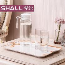 European-style tray high-end luxury rectangular household tea cup tea tray pink living room plate