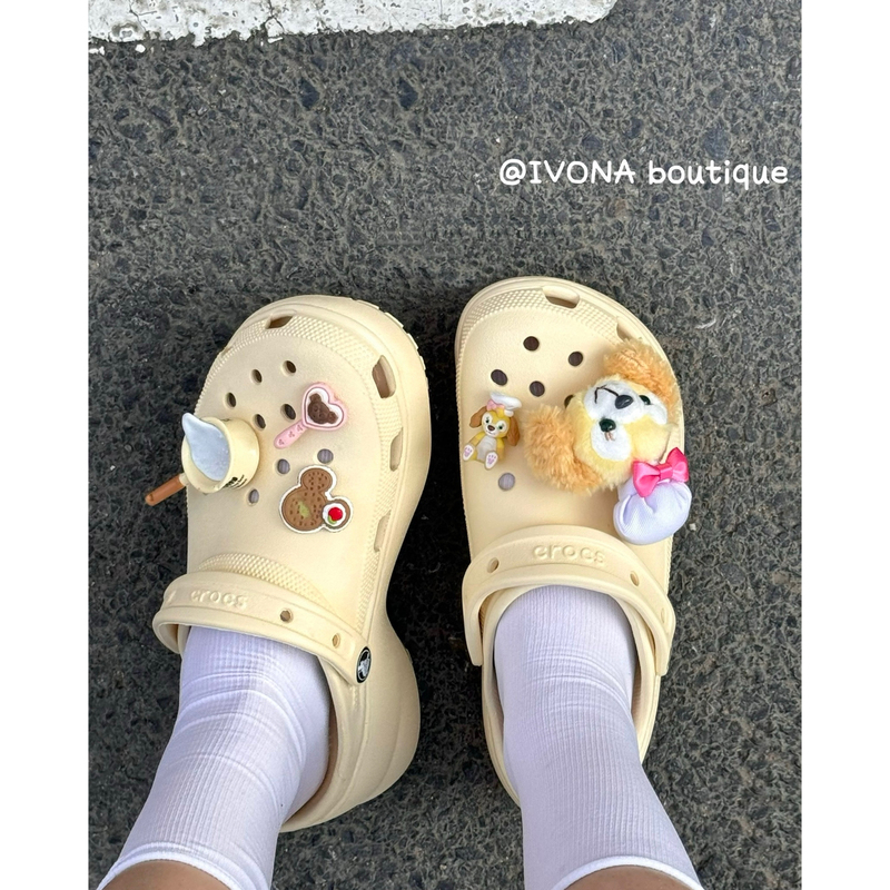 Ivona【Butter Cake!】New Summer Style Cute Sweet Girl Crocs Shoes with Shoe Charms