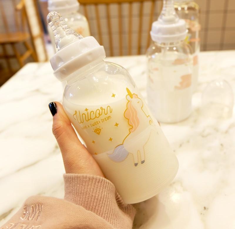 Large bottle 500 ml ml clear scale Large scale Large capacity glass drop-proof large month-old baby milk 