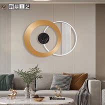 Modern minimalist living room background wall decoration light luxury metal wrought iron round wall decoration restaurant bedroom bedside creative pendant