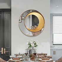 Modern minimalist metal wrought mirror wall decoration living room background wall decoration model room indoor wall hanging pendant