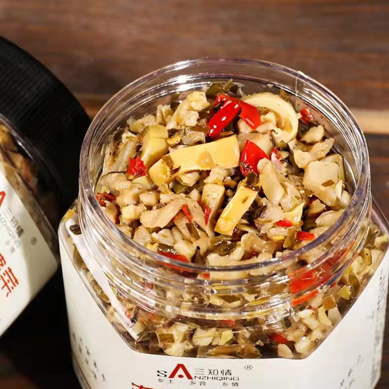 Three-informed pickles with small bamboo shoots Granny dish open to the dish Hunan Zhengzong Authentic Pickle pickled vegetables Cooked Food Ready-to-eat
