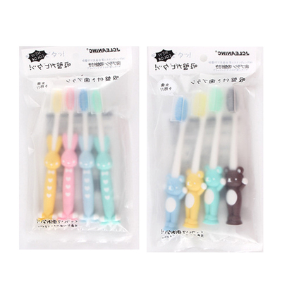 【4支装】短柄卡通儿童软毛牙刷