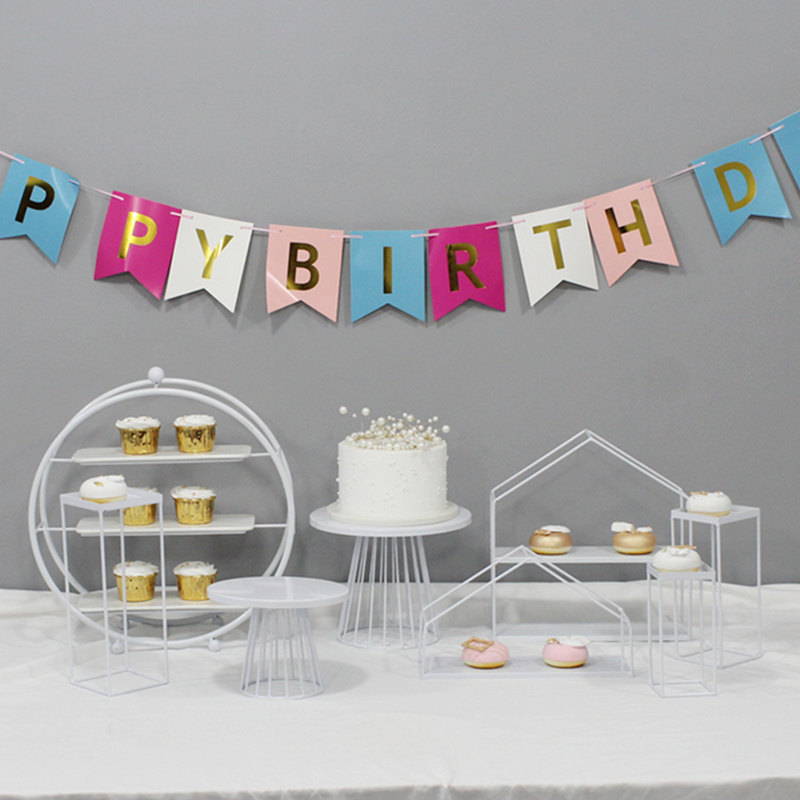 Lace-edged rectangular tray rack Metal European cake tray Square tray Pastry tray Snack display tray Biscuit tray