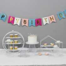 Lace side rectangular pallet rack metal European cake plate pastry plate pastry plate snack display plate biscuit plate