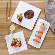 Ceramic Western food flatbed baking tableware square plate cake plate long Square flat plate Japanese pendulum sushi plate