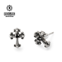(Official) American ROCKRIDE Mandala cross earrings 925 sterling silver earrings men