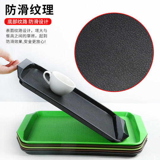 Пластиковый прямоугольный поднос для столовой, ресторана, отеля, для подачи блюд, гамбургеров, жареной курицы, коммерческий нескользящий обеденный тарелочный поднос