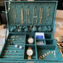 Banya jewelry box with lock super large multi-function earring necklace stud earring storage box multi-layer large capacity hand jewelry box