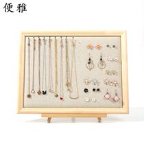 Elegant Wood photo frame hanging wall earrings storage rack jewelry rack stud earrings collar chain rack jewelry display rack