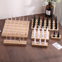 Elegant bamboo and wood round bottom plastic tip finger frame ring show Show small ring Tootto Jewelry Counter Jewelry show Show